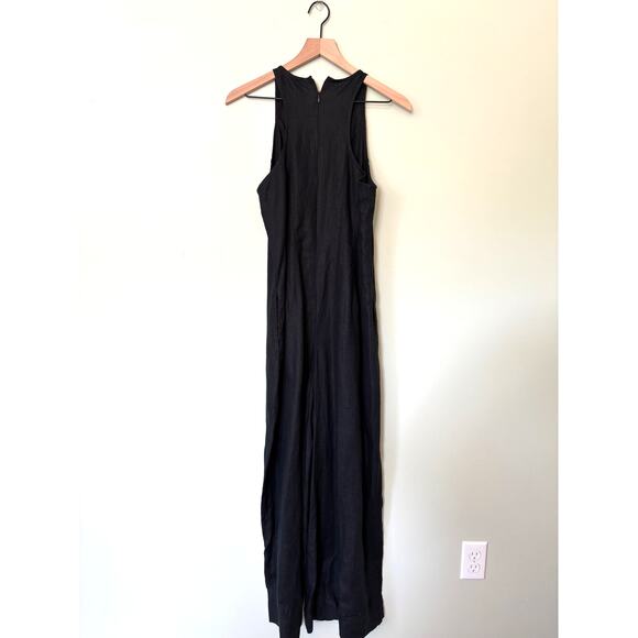 Madewell Black Portia Wide Leg Linen Jumpsuit 8 - Picture 5 of 12